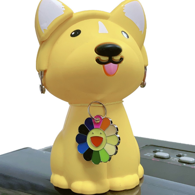 Manufacturer's in-stock pet dog brand, cute cartoon sunflower dog collar, pendant, anti-loss engraved pet accessory details Picture