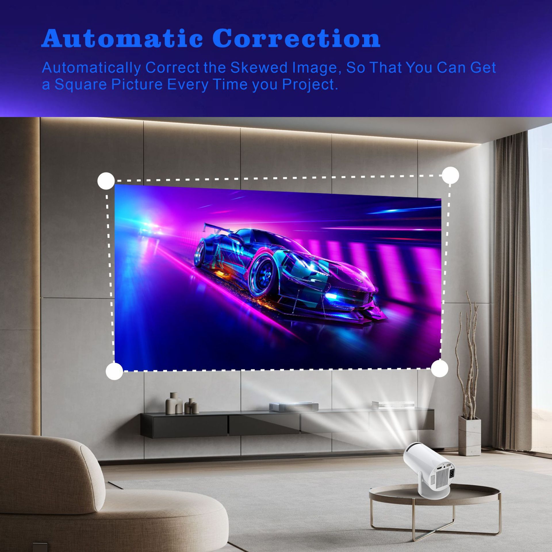 The Cross-Border Bestseller Hy300 Gun Projector Is An Android 12 Smart Ultra-High-Definition Portable Bedroom Wall-Projecting Projector details Picture