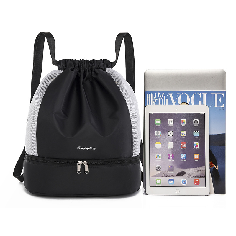 Separación seca y húmeda bolsa de fitness mujer nuevo estilo con posición de zapato bolsa de yoga de natación deportiva dos hombros mochila ligera al aire libre details Picture