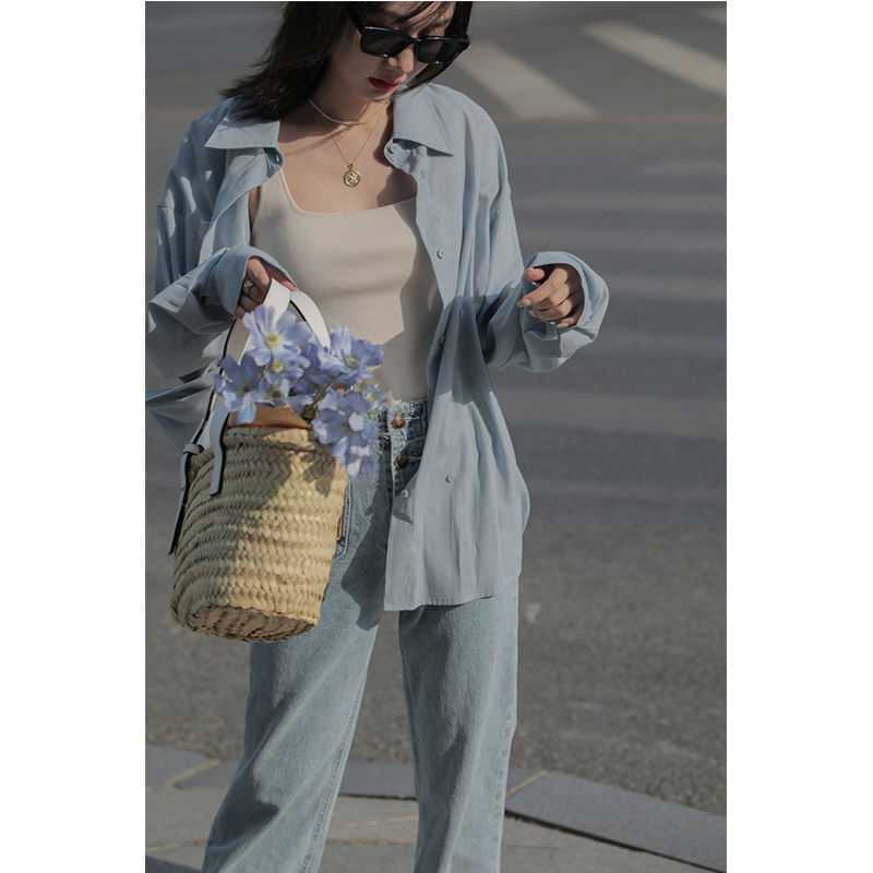 polo collar shirt women's breathable sun protection shirt 2022 new style trendy shawl thin loose design women's coat Application Scenario