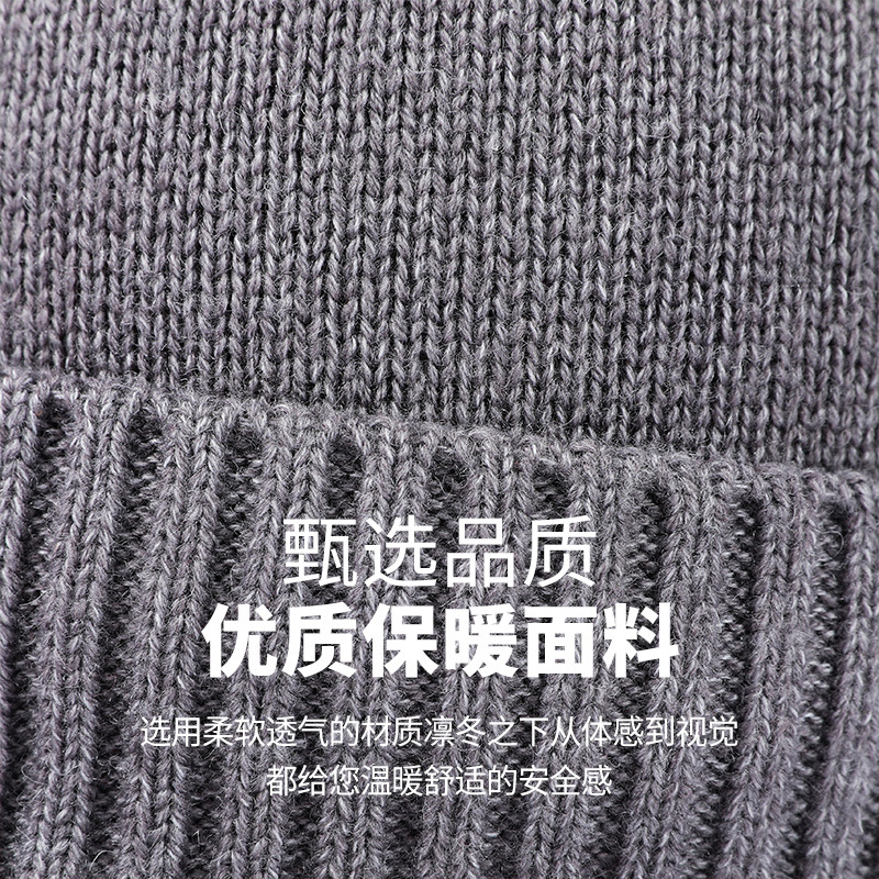 Autumn And Winter New Wool Knitted Hat Europe And The United States Men's Warm Plus Fleece Thickened Cap Ear-Protection Wool Wool Pullover Hat Application Scenario