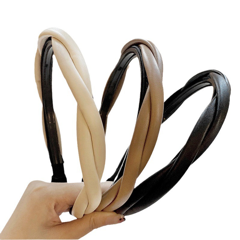 Korean Elegant Cross Twist Hair Band Female Pressure Sensitive Hair High Cranial Top With Teeth Non-Slip Hair Clip Headband Summer Item Picture