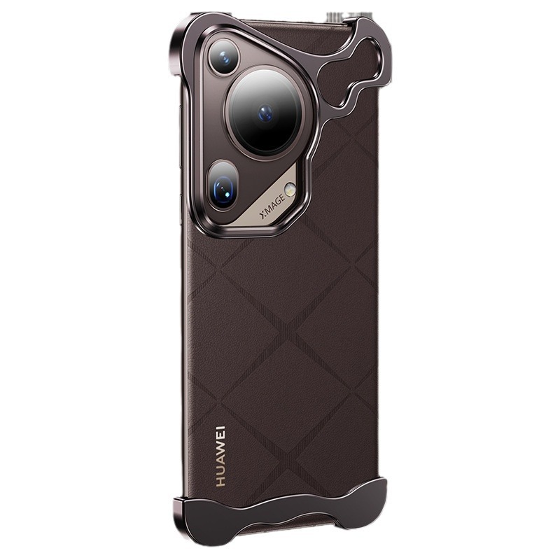 Cross-border applicable Huawei P70U irregular-shaped metal corner pad Pro phone case new naked-feel borderless anti-drop wholesale Item Picture