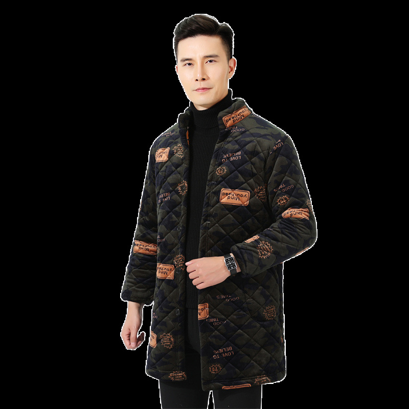 Yaxuefei thickened camouflage cotton-padded jacket, jacket, casual cotton-padded jacket, loose fleece mid-length blouse, men's windbreaker Item Picture