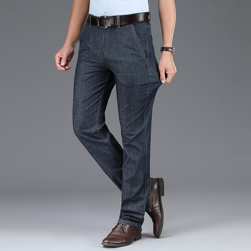 Tencel Loose Jeans Men's Pants Spring Summer Thin Hanging Casual Pants Guangzhou Xintang High-End Men's Wear Specification drawing