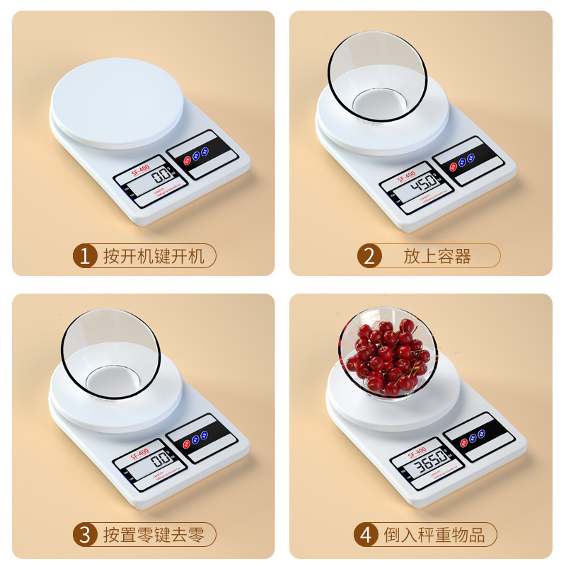 Penguin SF400 kitchen scale, household precision gram weight electronic scale, small baked food coffee scale, cross-border wholesale Specification image