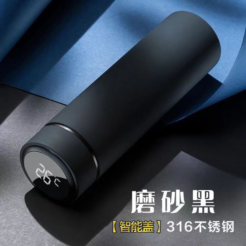 316 acero inoxidable inteligente temperatura de la pantalla de la taza de aislamiento para hombres y mujeres de negocios regalos de vacaciones ideas copa de agua logotipo impresión de pantalla de seda lote