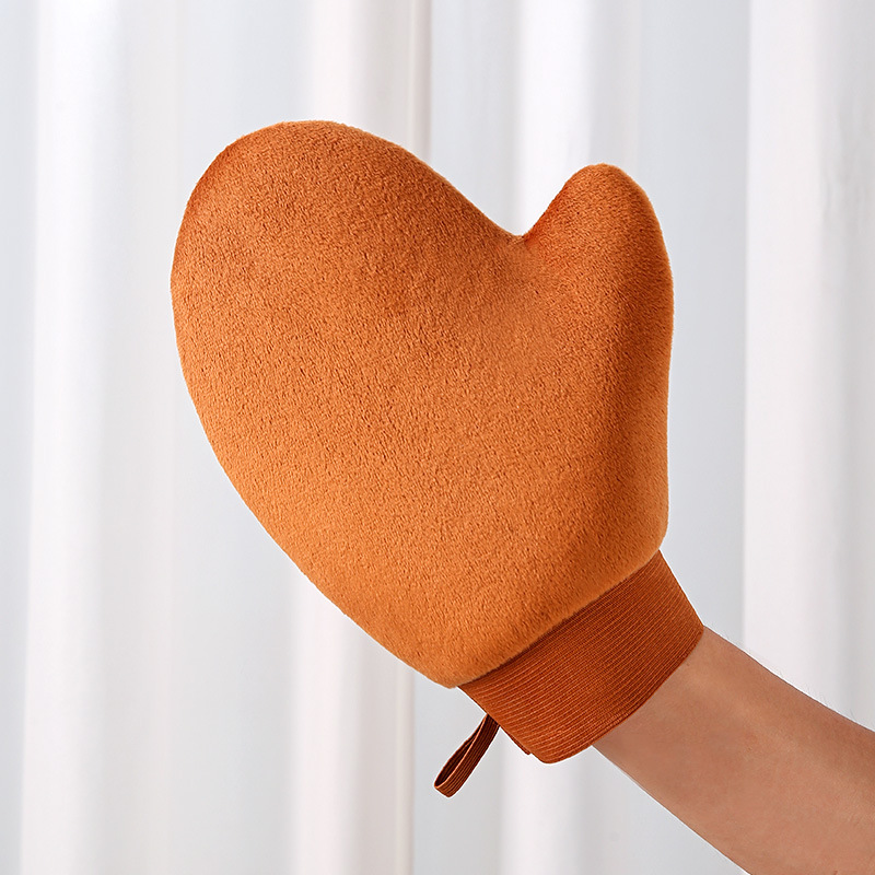 Oiled Gloves Body Lotion Sunscreen Essential Oil Full Body Flocked Tanning Oiled Bath Towel Body Lotion Mitts Specification drawing