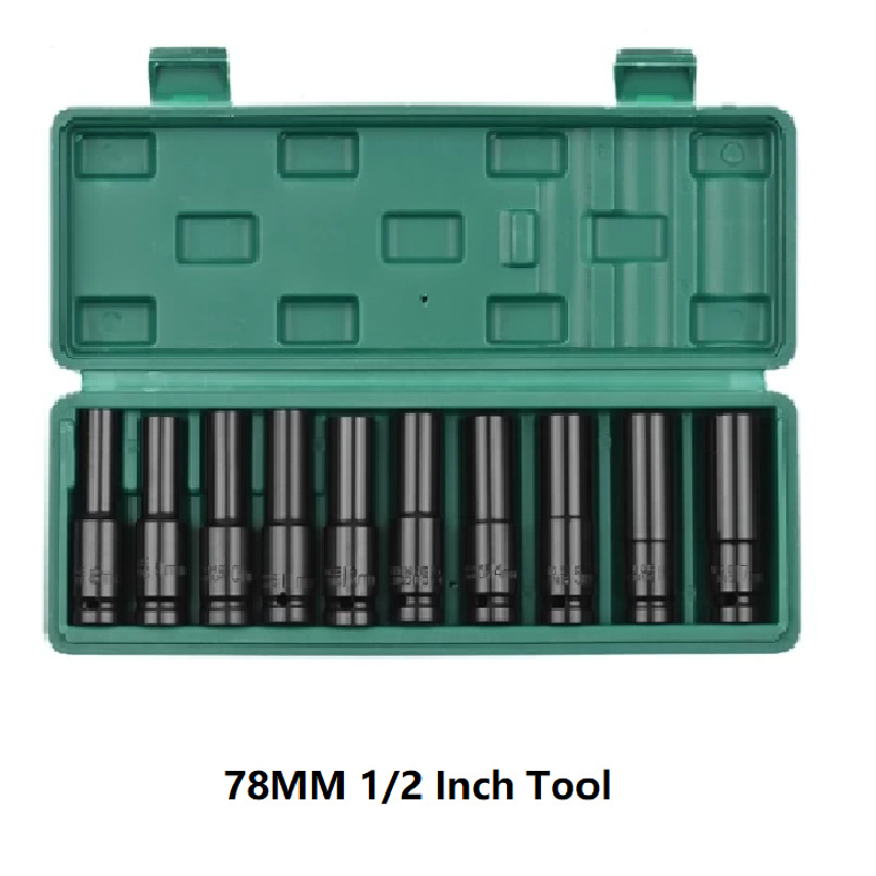 10-piece set of electric wrench socket, auto repair hardware tools, extended hexagonal socket wrench set, toolbox