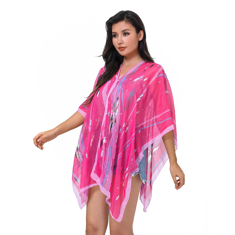 Beach Shawl With A Large Gauze Scarf Beach Sunblock Silk Scarf Summer Bikini Bathing Suit Outside The Veil Women Can Be Launched Specification drawing