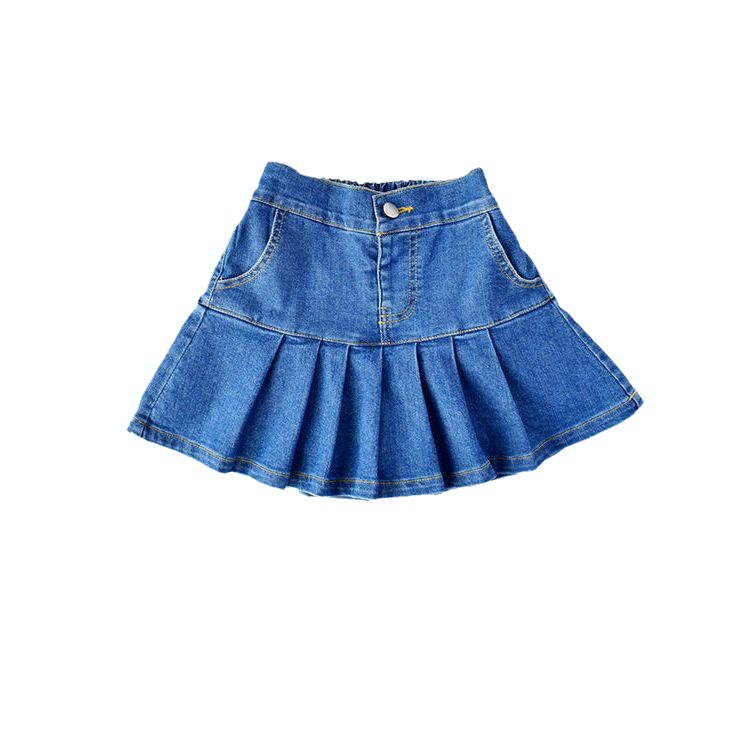 Girls' denim skirt, children's 2023 new stylish and fashionable half skirt, spring and autumn children's skirt, children's clothing Item Picture