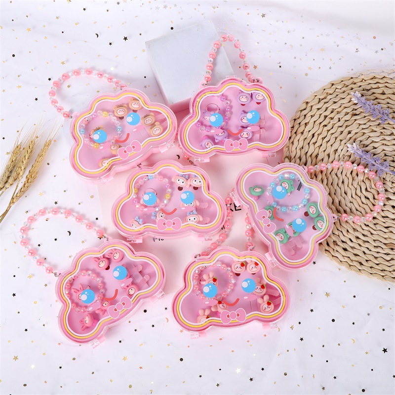 2023 Children's Hair Accessories Set Gift Box Little Girl Hair Card Princess Head String Baby Leather Band Jewelry Box Clip Application Scenario