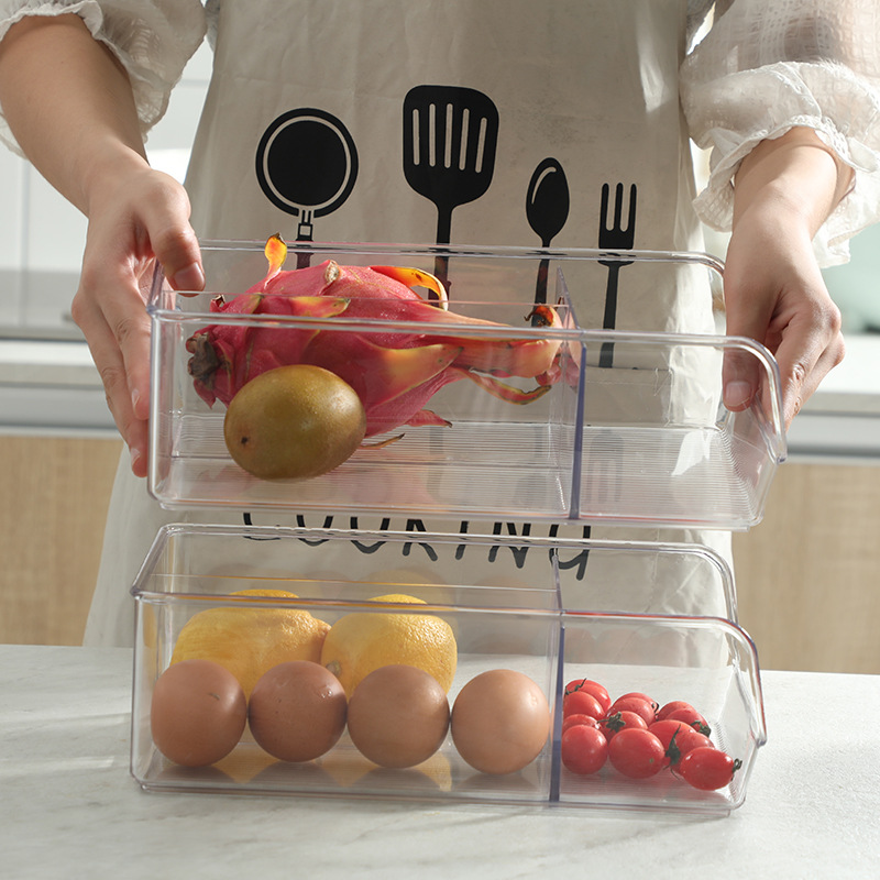 Refrigerator Fresh-Keeping Compartmented Storage Box Kitchen Clean Frozen Food Drawer Type Fresh-Keeping Box Transparent Pet Storage Box details Picture