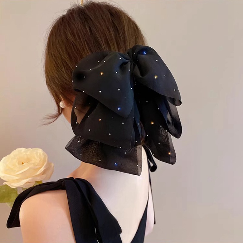 High-Grade Temperament Bow Ribbon Ponytail Hair Clip New All-Matching All-Matching Hair On The Back Of The Head details Picture