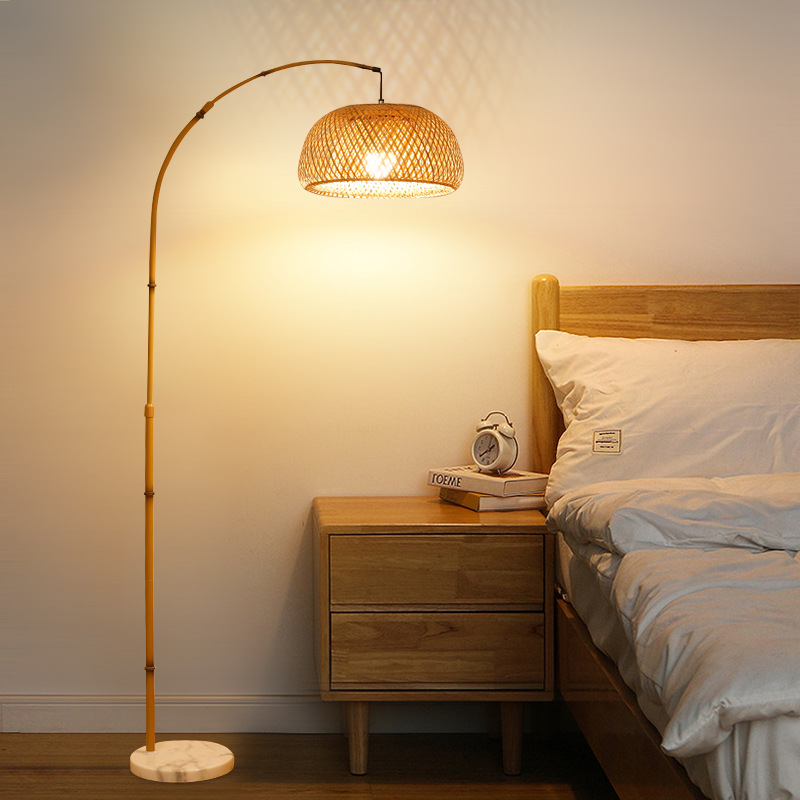 Wabi-sabi style floor lamp, bedroom and living room lamp, Chinese-style retro Zen tea table, fishing lamp, new Chinese-style floor table lamp Application Scenario