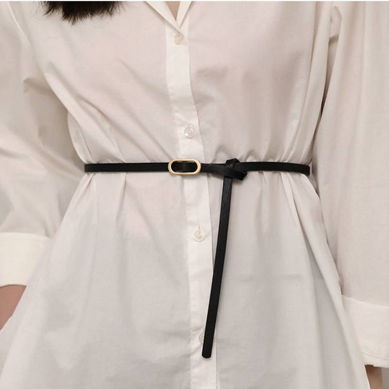New Women's Thin Waist Belt Women's Fashion Dress Shirt Free Of Holes Decoration Small Thin Belt Korean Version Simple