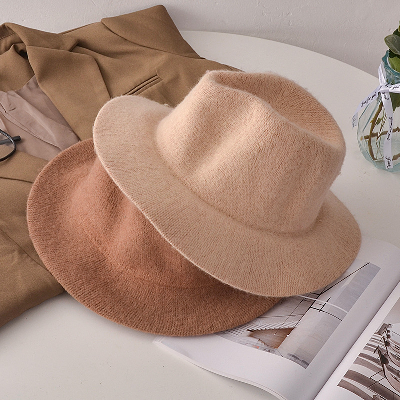 New Autumn And Winter Top Hat Female Fashion Lady Wind Concave Hat British Big Overhang Retro Hat Jazz Wholesale Specification drawing
