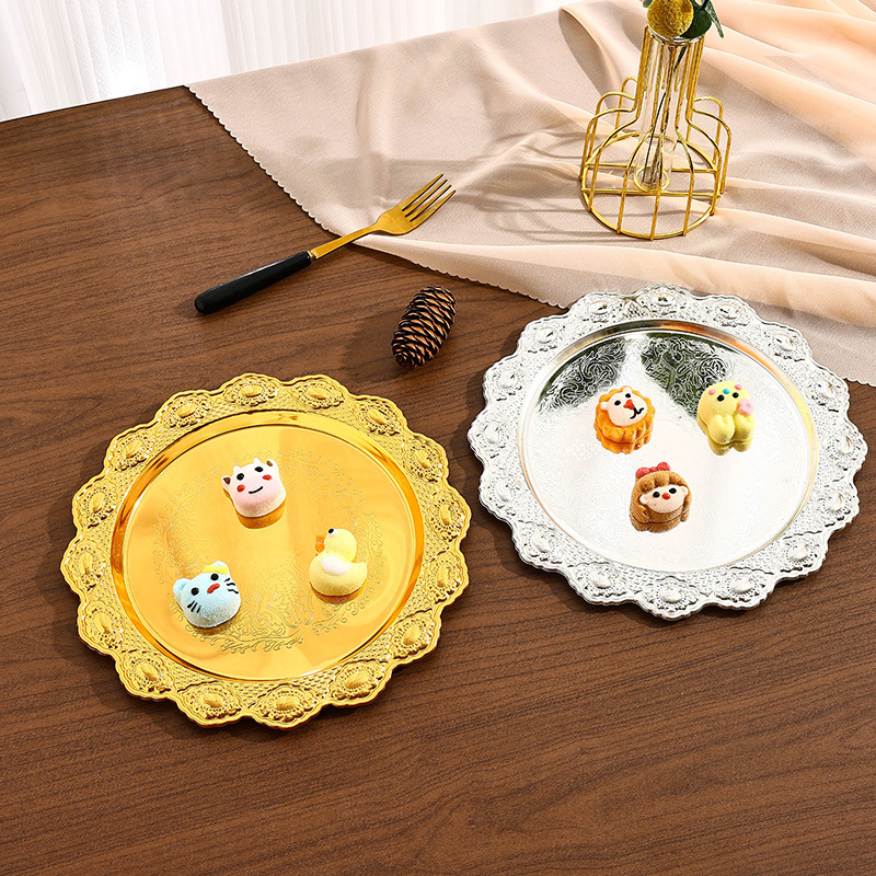 Wrought Iron Fruit Plate Home Living Room Snack Plate Melon Seed Plate High-Grade Retirement Award Plate Creative Outstanding Staff Honorary Plate details Picture