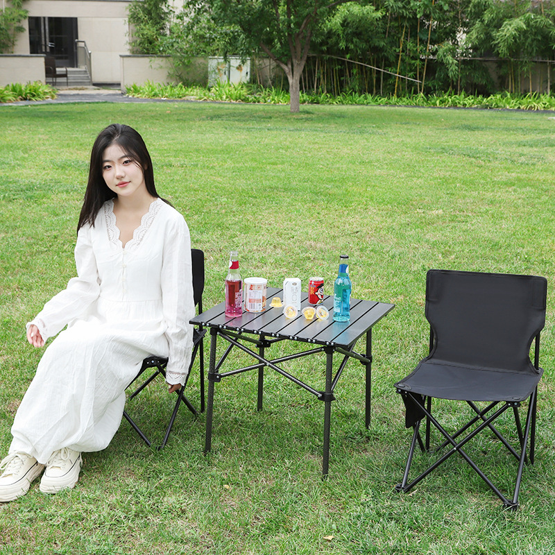 折叠椅户外露营椅折叠桌蛋卷桌折叠椅子户外便捷摆摊折叠桌露营桌详情图2