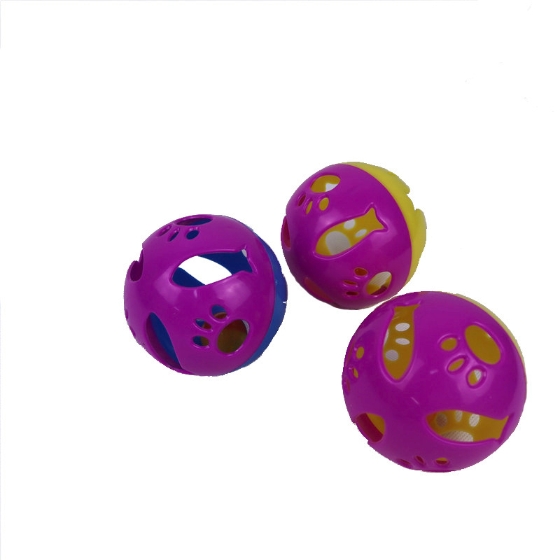 Pet toy cat sound, big fish ball, plastic bell, 9.8CM, double color combination, wholesale available Item Picture