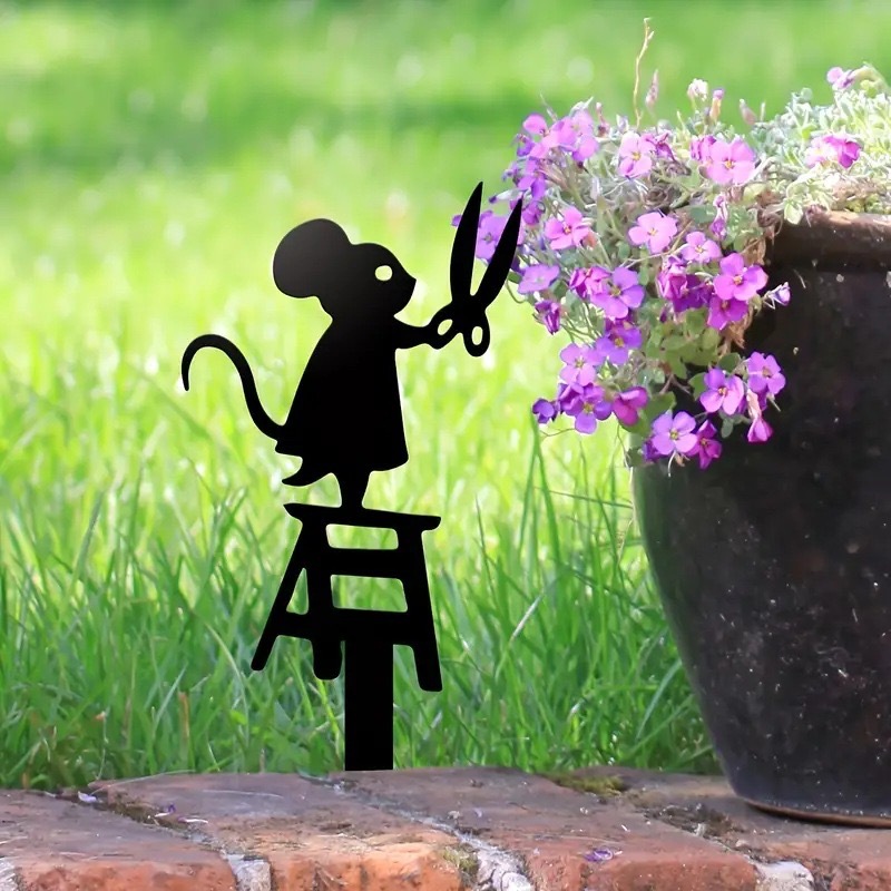 Temu hot selling metal garden decoration mouse insert cross-border independent station modern creative art metal Specification drawing