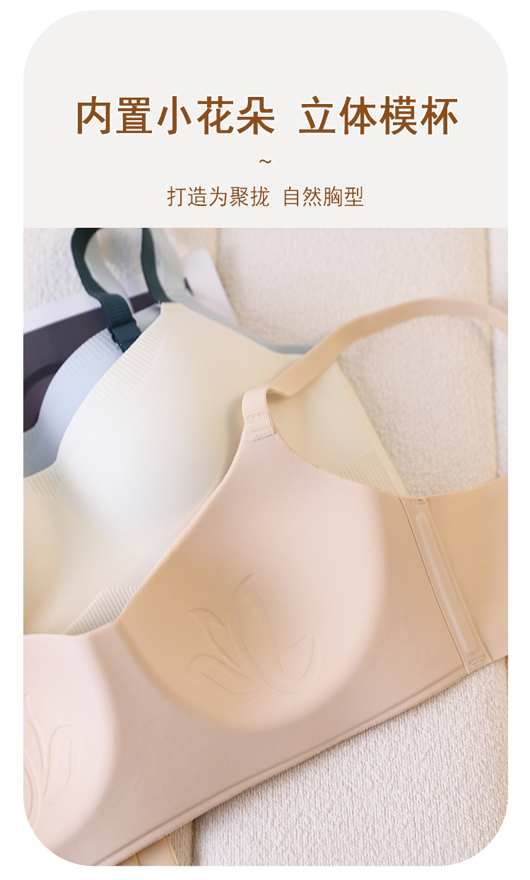 Seamless lingerie for women, small breasts gather together, no steel rings, comfortable and skin-friendly, soft support bra, thin lingerie for women pic 12