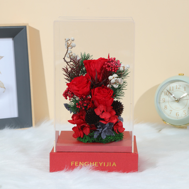 Valentine's Day glass cover rose gift LED eternal flower hydrangea gift box decoration simulation creative gift Application Scenario