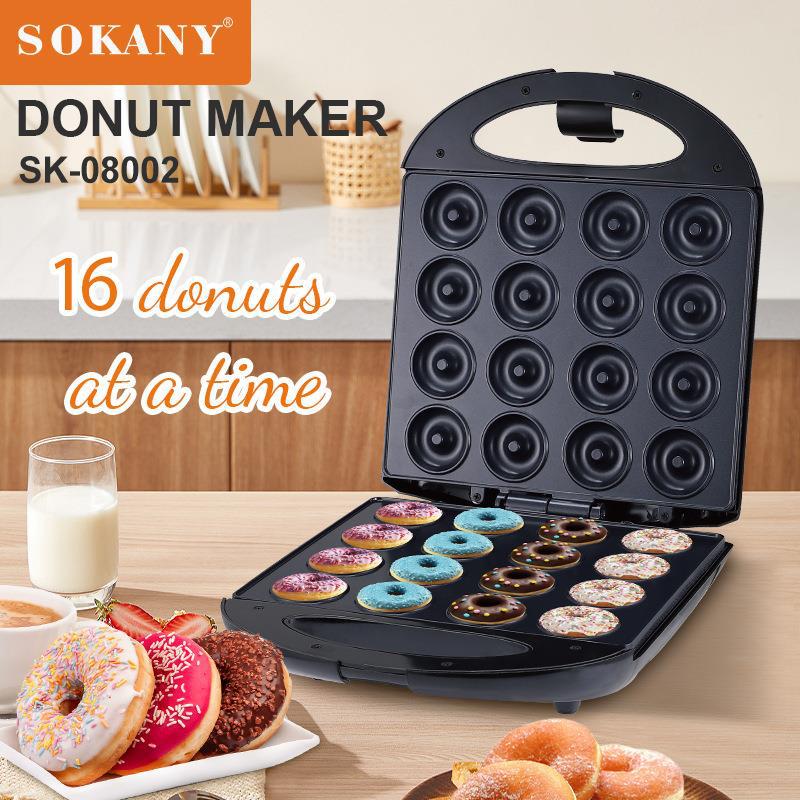 外贸SOKANY08002甜甜圈机蛋糕机甜品点心16孔面包机DONUT MACHINE