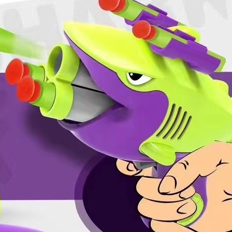 Tiktok Radish Shark toy gun Children's toy 3D mini space pistol Male girl Soft shot Soft shot gun Radish Shark Soft shot gun Radish Shark toy Specification drawing