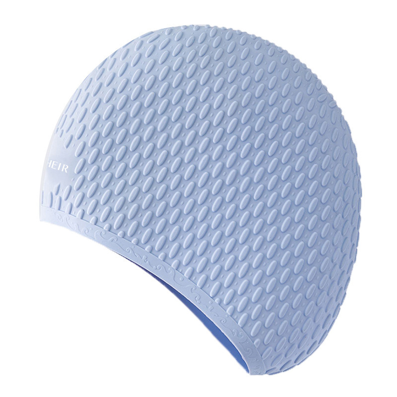 Manufacturers Direct Sales Silicone Water Drop Swimming Cap And Bubble Swimming Cap Super Elastic Waterproof Ear Protection Large Long Hair No Cut Head Item Picture