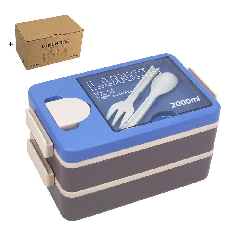 Estilo japonés de doble capa lunch box student food box details Picture