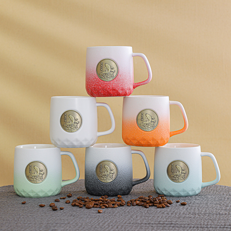 星巴风铜牌马克杯 大学文创铜章陶瓷杯 咖啡杯实用伴手礼