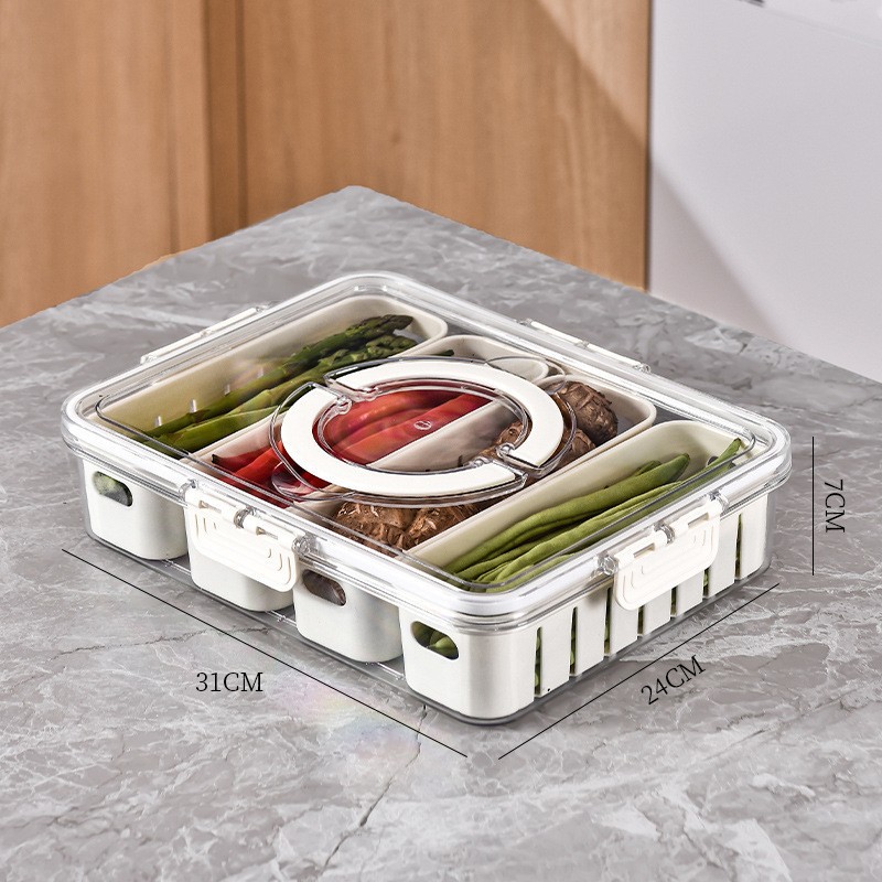 Spice Box Sealed New Fresh-Keeping Storage Box Star Anise Pepper With Portable Basket Multi-Cell Moisture-Proof Convenient Application Scenario