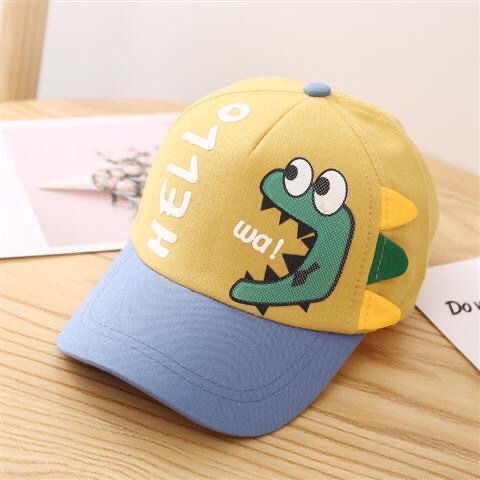 2023 Explosive Cartoon Dinosaur Cap Children's Cap Sun Block Children Baseball Cap All Match Boys And Girls Spring And Autumn Specification drawing