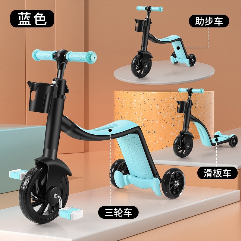 Three-in-one children's scooter, folding tricycle for boys and girls, balance scooter, multi-functional bicycle, 2-6 years old Specification image