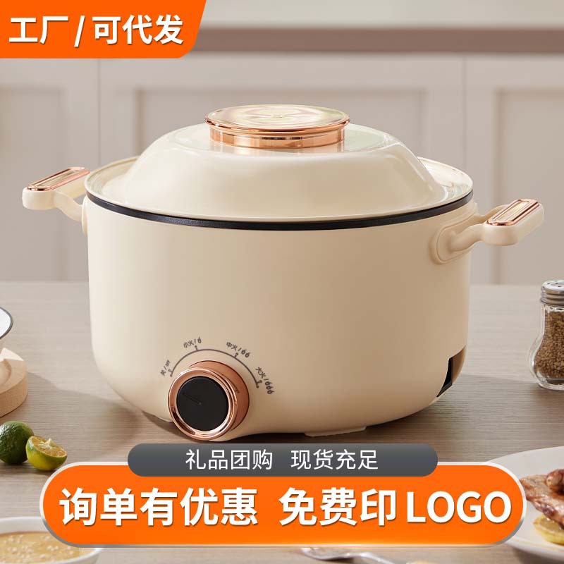 电煮锅多功能宿舍学生锅电小火锅家用2一3人一体煮面锅插电带蒸锅