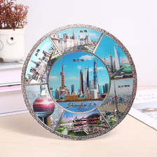 上海城市旅游景点纪念品东方明珠文创工艺碟摆件锌合金工艺品摆件