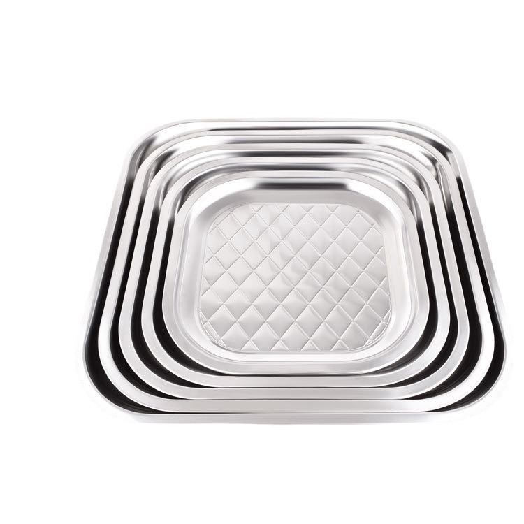Special Hotel Thickened Square Tray Home Dining Plate Stainless Steel Square Plate Plate Manufacturers Wholesale Hotel Item Picture