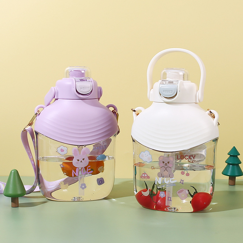 Cute big-bellied cup, women's summer large-capacity sports water cup, popular children and students' water bottle, portable straw cup Application Scenario