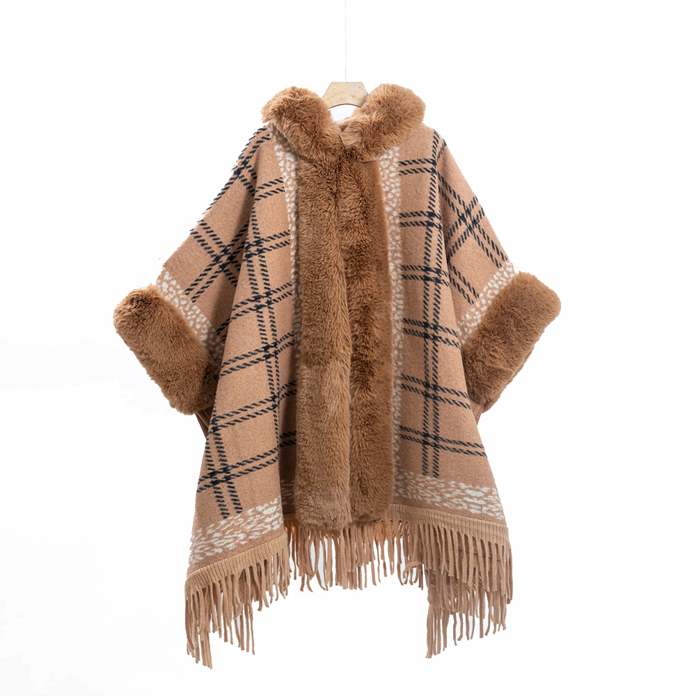 Brown Popular Cape Cape Plus Velvet Trend Fashion High-End Cape Manufacturers Direct Sales 44 Item Picture