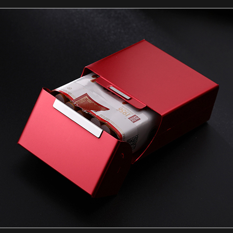 磁性翻盖铝制烟盒防压防潮便携可装整包烟放入个性激光20支烟盒