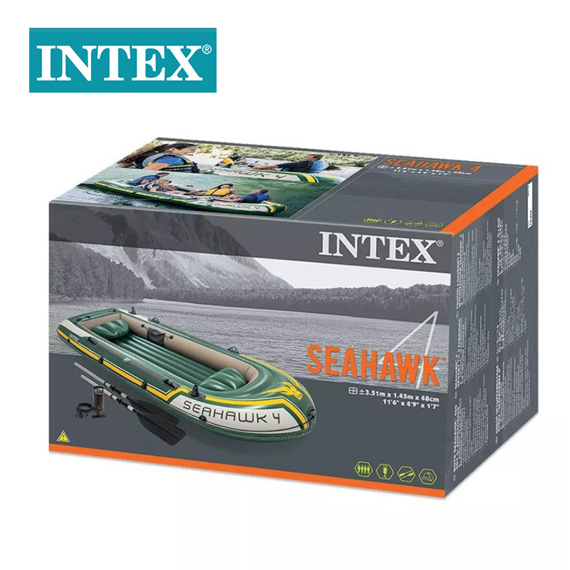 INTEX68351 Sea Eagle Four-person Boat Set Inflatable rubber Boat Double Charge Rafting Boat kayak Specification image