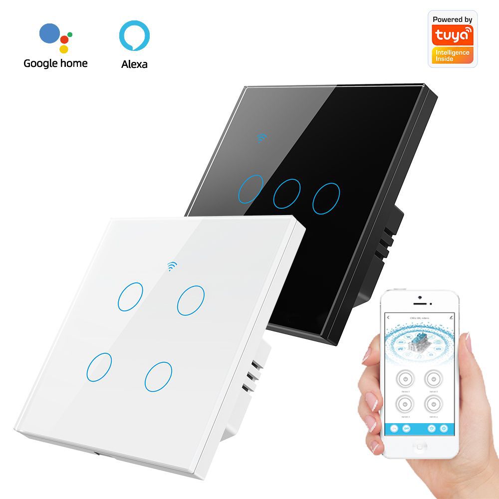 European standard wifi smart touch panel switch, single live wire, zero live wire universal Item Picture