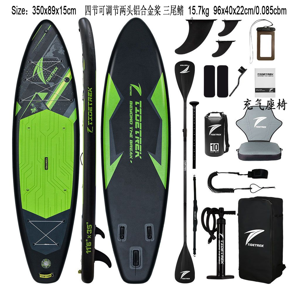 Green Light Forest Inflatable Stand-up Paddleboard Set with accessories, backpack, adjustable paddle, SUP surfboard pic 31