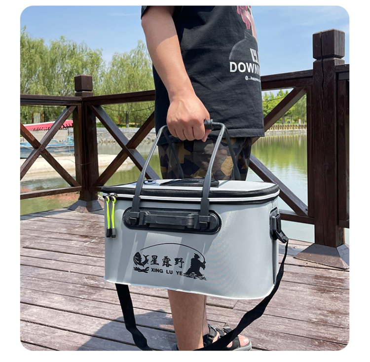 Fishing bucket, EVA folding thickened fishing box, live fish bucket, hand-held shoulder fish box, wholesale fishing gear, fishing box pic 35