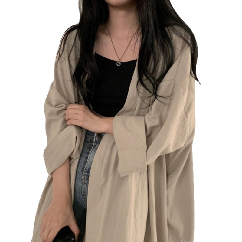 Summer Korean Version Of Loose Long Sleeve Cardigan Coat Blouse Southeast Asian Women's Solid Color Thin Windbreaker Sunscreen Clothes Women Item Picture