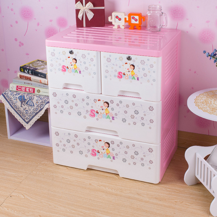 Dormitory Home With Lock Arrangement Cabinet Bedroom Assembly Storage Cabinet Cabinet Thick Drawer Type Children's Wardrobe Application Scenario