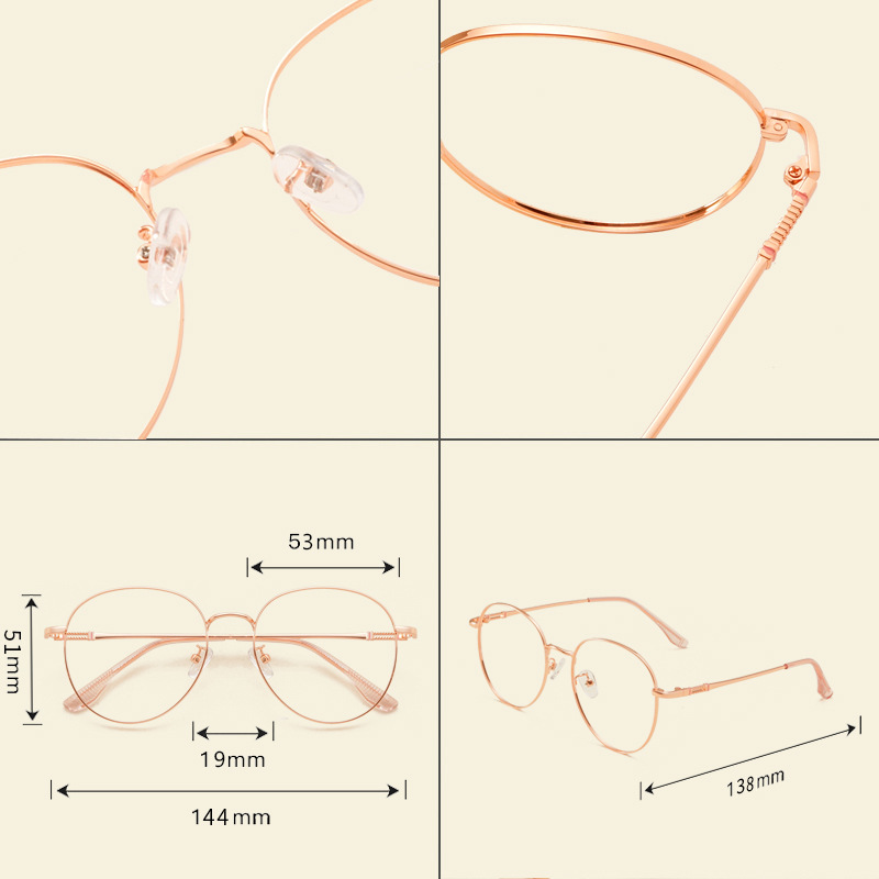 Metal glasses with small frames, Ins-style myopia glasses, women's decoration can be matched with fashionable Internet celebrity bare-faced eye frames, Korean trendy men Application Scenario