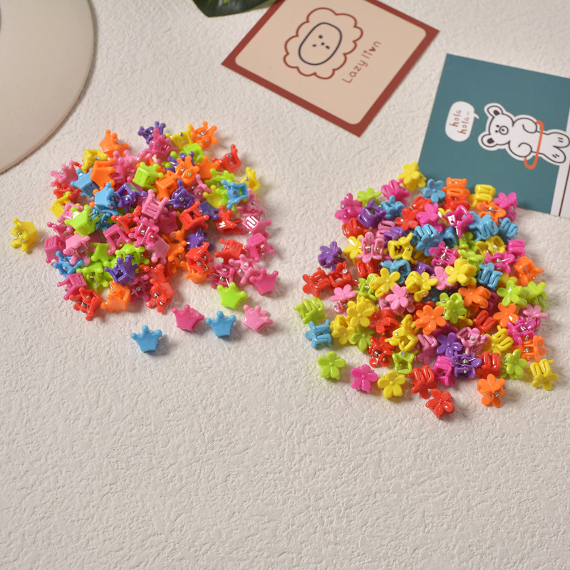 Small Flower Mini Rainbow Hyuna Hairpin Color Children's Small Claw Clip Wholesale Candy Bean Clip Baby Butterfly Headdress Specification drawing