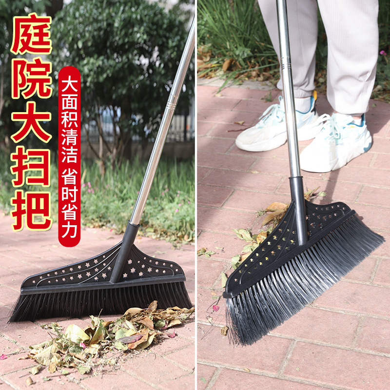 Increase And Widen Sweeping Broom Encryption Thickening Large Broom Outdoor Increase Garden Broom Sanitation Broom Road Specification drawing